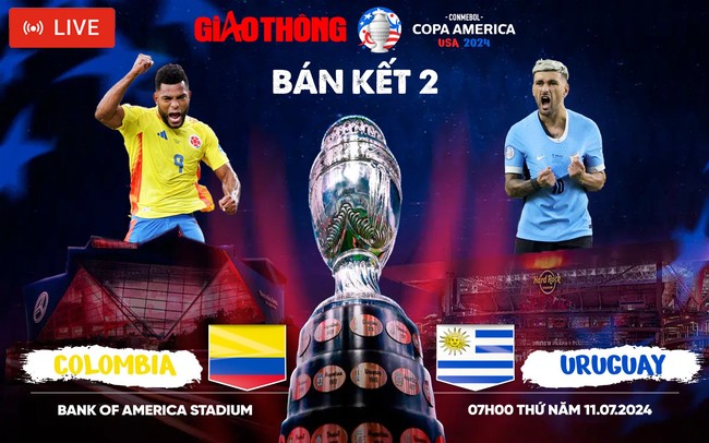 Link xem trực tiếp Uruguay vs Colombia (7h ngày 11/7), bán kết Copa America 2024