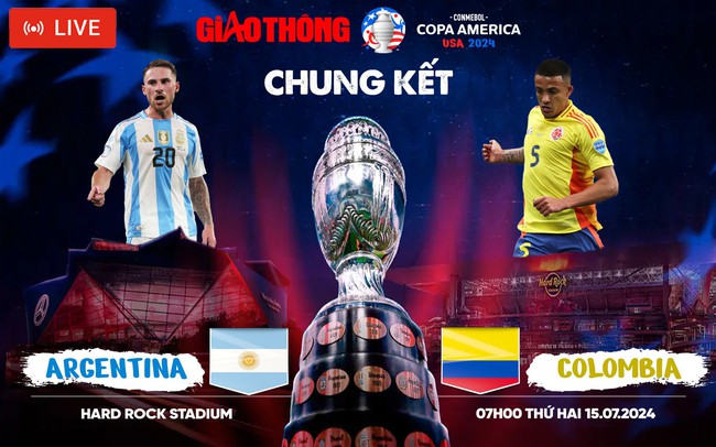 Link xem trực tiếp Argentina vs Colombia (7h ngày 15/7), chung kết Copa America 2024