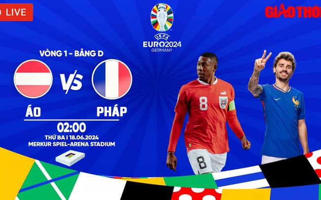 Link xem trực tiếp Áo vs Pháp (2h ngày 18/6), bảng D EURO 2024