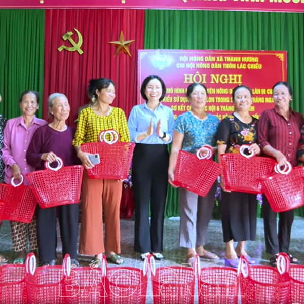 Thanh Liêm ra mắt mô hình "Hội viên nông dân mang làn đi chợ giảm thiểu sử dụng túi nilon trong sinh hoạt hằng ngày"