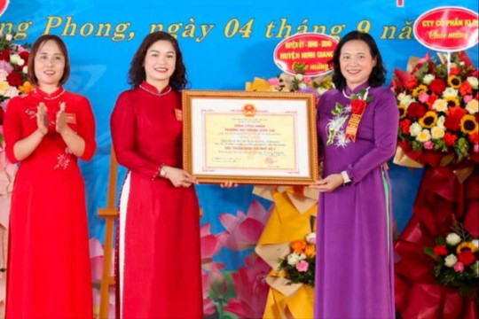 Trường Mầm non Hồng Phong (Ninh Giang) đạt chuẩn quốc gia mức độ 2