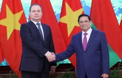 Prime Minister hosts welcome ceremony for Belarusian counterpart