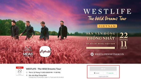 Dấu hiệu nhận biết website giả trang bán vé concert Westlife tại TP.HCM