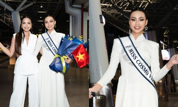 Hoa hậu Xuân Hạnh diện áo dài trắng, lên đường "chinh chiến" Miss Cosmo 2024