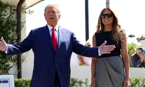 Melania and Donald Trump attend a birthday bash in Mar-a-Lago