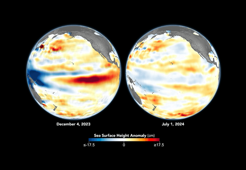 Cuộc nổi dậy và sự sụp đổ của El Niño trong bản đồ đẹp của NASA