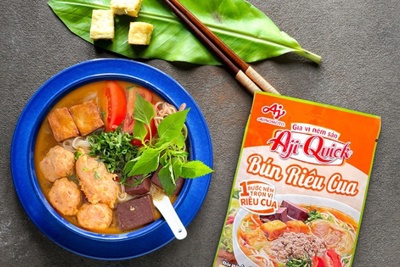 Cách nấu bún riêu ngon chuẩn vị với Aji-Quick® Bún Riêu Cua