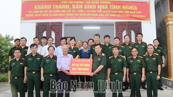 Cục Tài chính - Bộ Quốc phòng bàn giao Nhà tình nghĩa, Nhà đại đoàn kết tại xã Giao Yến