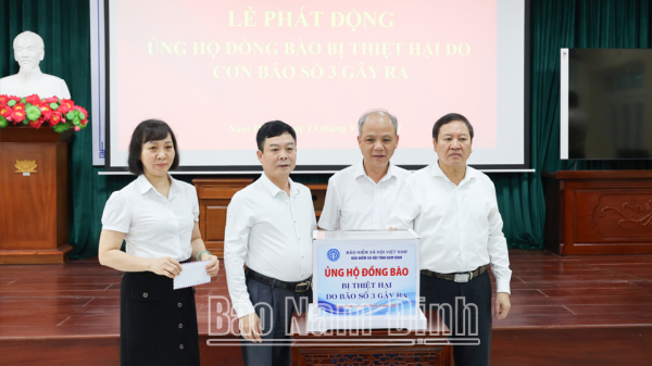 Bảo hiểm xã hội tỉnh phát động ủng hộ đồng bào bị thiệt hại do cơn bão số 3