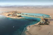 Video: Spectacular Saudi resort bridges lagoon with massive infinity pool