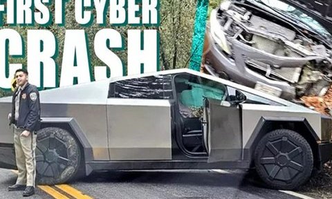 Đây là chiếc Tesla Cybertruck đầu tiên trên thế giới gặp tai nạn