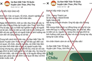 Giả mạo Fanpage Ủy ban Mặt trận Tổ quốc huyện Lâm Thao, Phú Thọ để lừa đảo