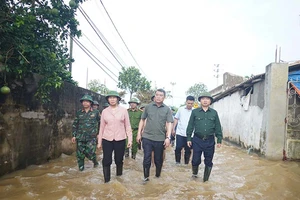 Trưởng Ban Tổ chức Trung ương Lê Minh Hưng kiểm tra công tác phòng, chống bão lụt tại Hà Nam