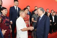 Top Vietnamese leader meets with Chinese representatives of friendship organisations, scholars