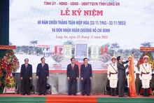 President attends ceremony marking battle victory