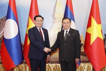 Vietnamese, Lao NA leaders hold talks in Vientiane