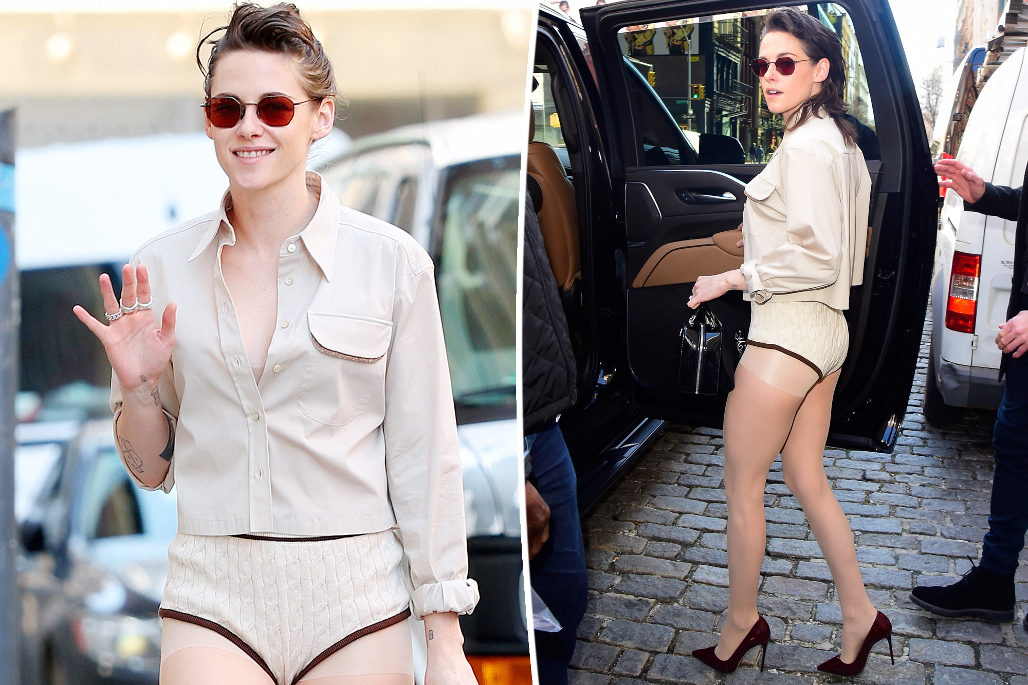 Kristen Stewart takes on the no-pants trend in four-figure cashmere underwear