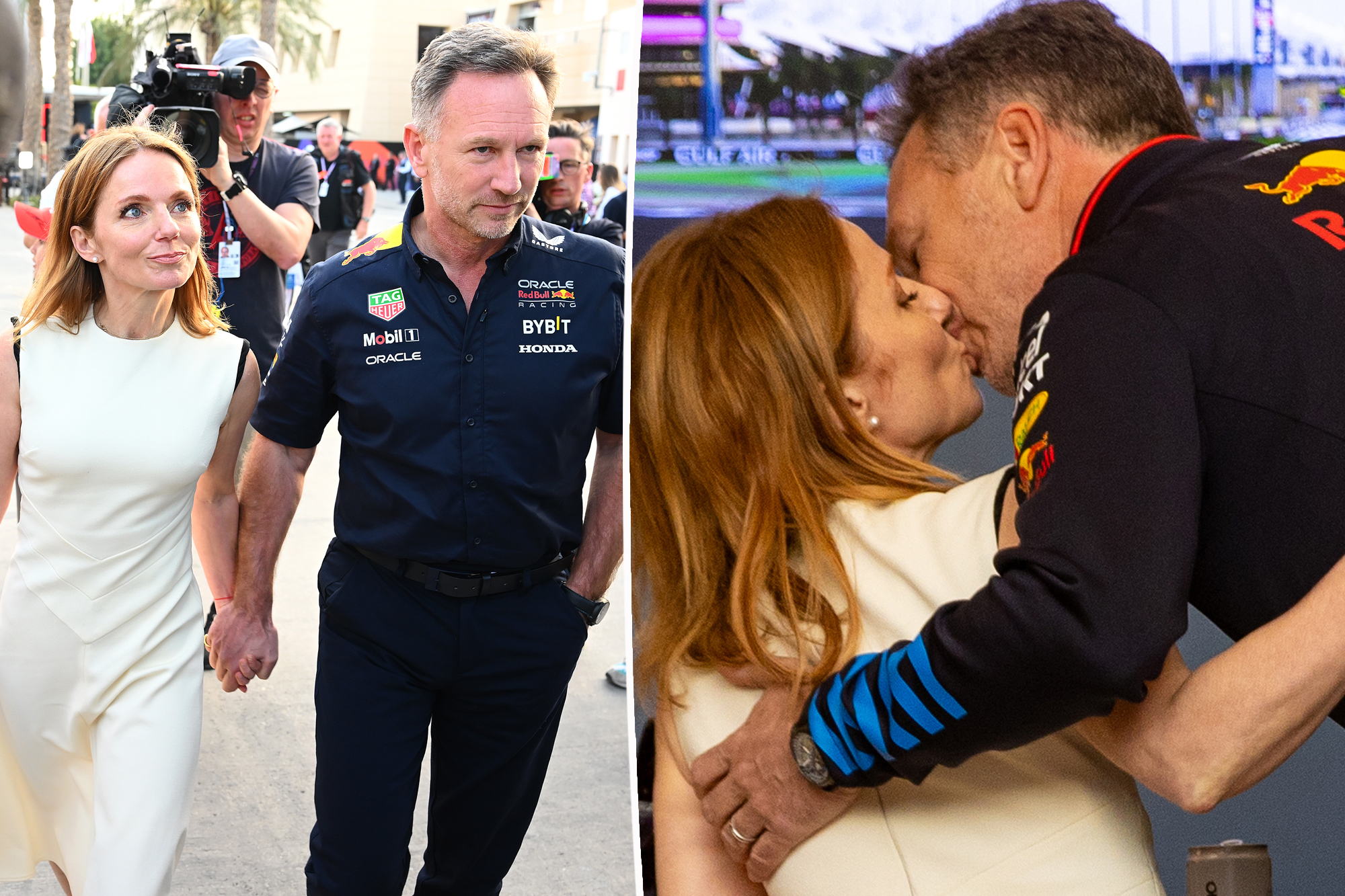 Geri Halliwell kisses, holds hands with husband Christian Horner at Bahrain Grand Prix after alleged texts to female staffer leak