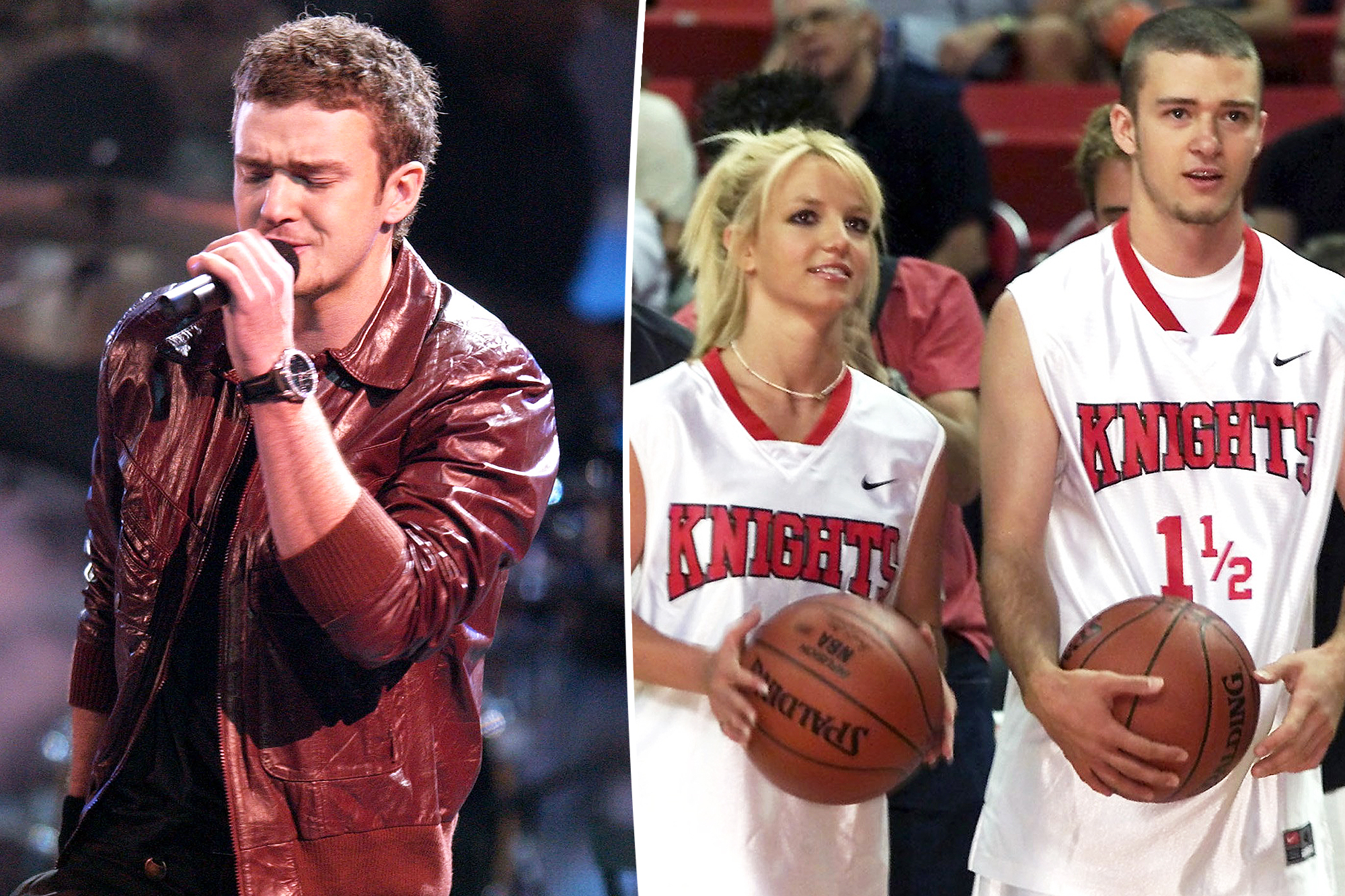 Britney Spears dường như đang lôi kéo Justin Timberlake sau màn trình diễn 'Cry Me A River'