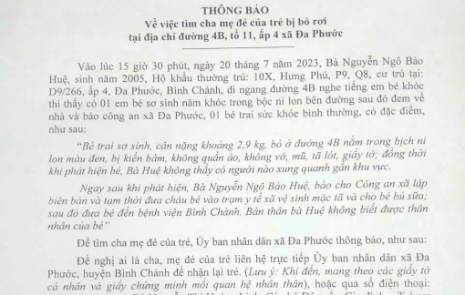 Bé trai sơ sinh bị bỏ trong túi nylon vứt bên đường