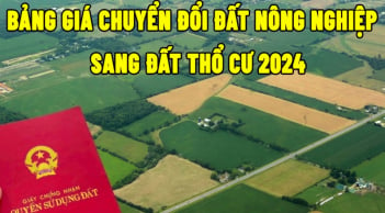 Năm 2024, chuyển đất nông nghiệp sang đất ở tốn bao nhiêu tiền?