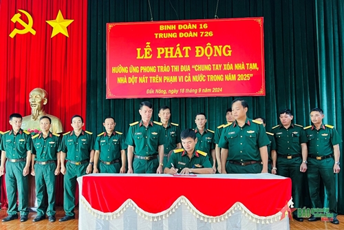 Trung đoàn 726, Binh đoàn 16: Chung tay xóa nhà tạm, nhà dột nát