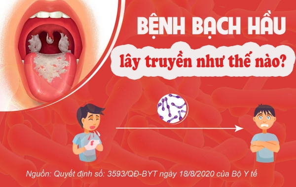 [Infographic]. Bệnh bạch hầu lây như thế nào?