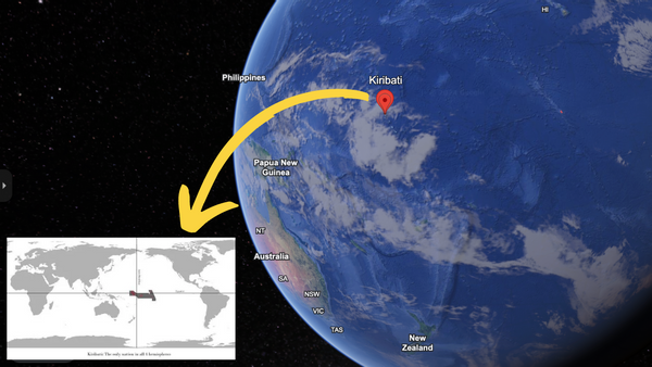 Kiribati Is the Only Nation to Touch All 4 Hemispheres?