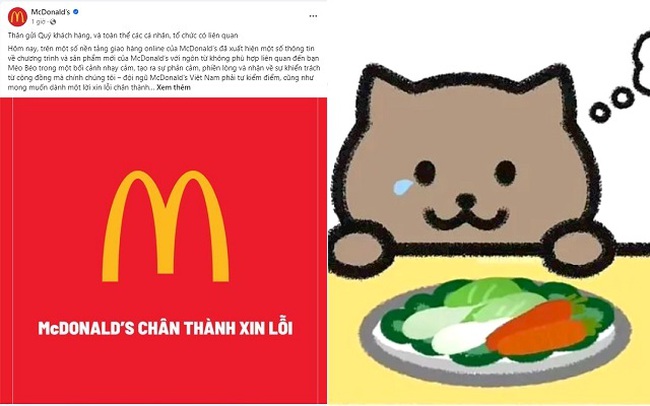 McDonald’s Việt Nam xin lỗi vì lấy câu chuyện của Mèo Béo PR sản phẩm