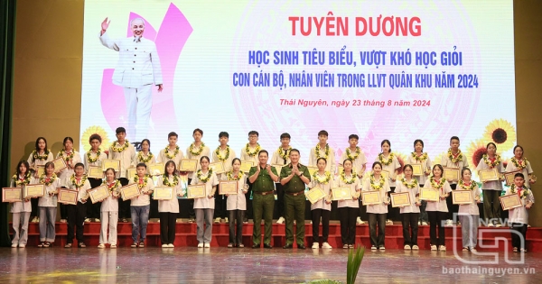 Quân khu 1 tuyên dương hơn 150 học sinh tiêu biểu