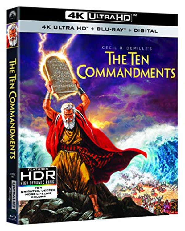 The Ten Commandments (4K UHD + Blu-ray + Digital), Now 30% Off