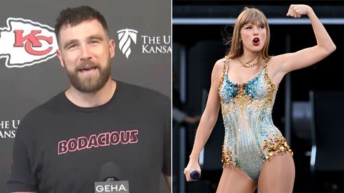 Taylor và Travis Kelce đã trêu chọc khi ngôi sao NFL được hỏi một câu hỏi cá nhân