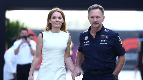 Geri and Christian Horner walk hand in hand at Grand Prix as she supports him after sext scandal