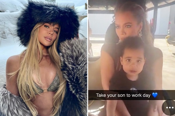 Khloe Kardashian đưa con trai Tatum 'đi làm' khi cô đi xe golf cùng con