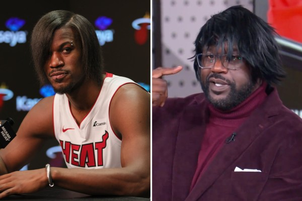 Shaquille O'Neal shows off dramatic new look with Jimmy Butler's 'emo' hair