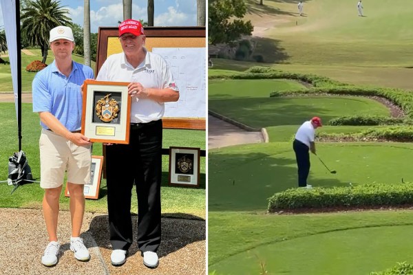 Trump says he 'won two golf tournaments' as fans joke 'he owns the course'