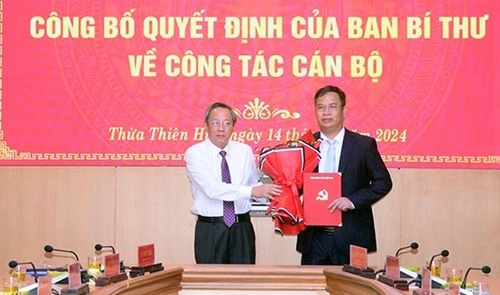 Ban Bí thư điều động, chỉ định ông Phạm Đức Tiến, Ủy viên Ủy ban Kiểm tra Trung ương giữ chức vụ Phó Bí thư Tỉnh ủy Thừa Thiên Huế