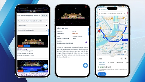 Dễ dàng tìm kiếm thông tin, định vị địa điểm diễn ra Festival Huế