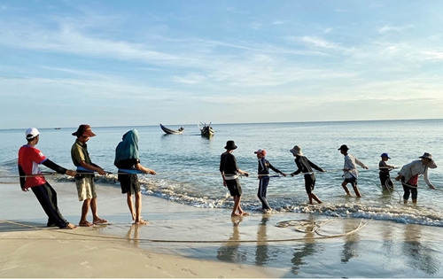 Casting seines to catch eel catfish