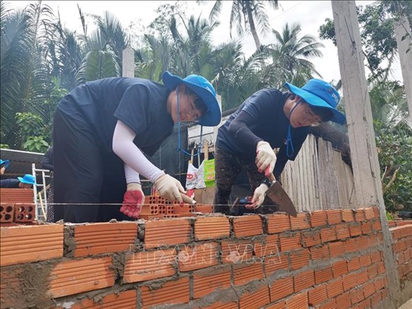 40 thanh niên Hàn Quốc tham gia xây nhà cho người nghèo Bến Tre