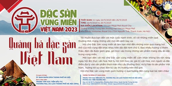 Sắp diễn ra Hội chợ Đặc sản Vùng miền Việt Nam 2023 (Vietnam local specialties fair 2023)