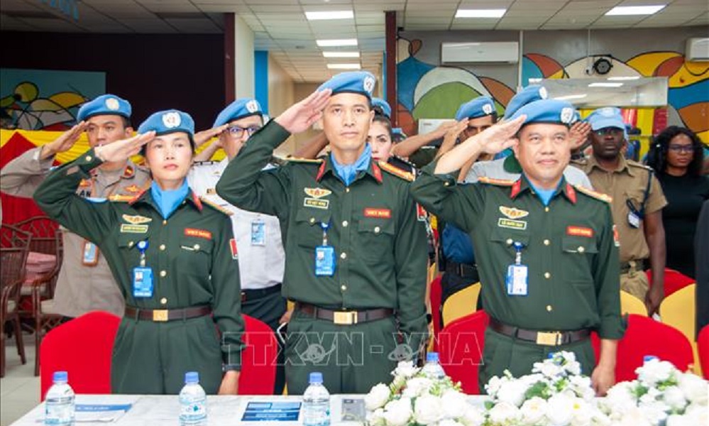 UNMISS trao Huy chương Gìn giữ Hòa bình Liên hợp quốc cho 03 sĩ quan công an Việt Nam