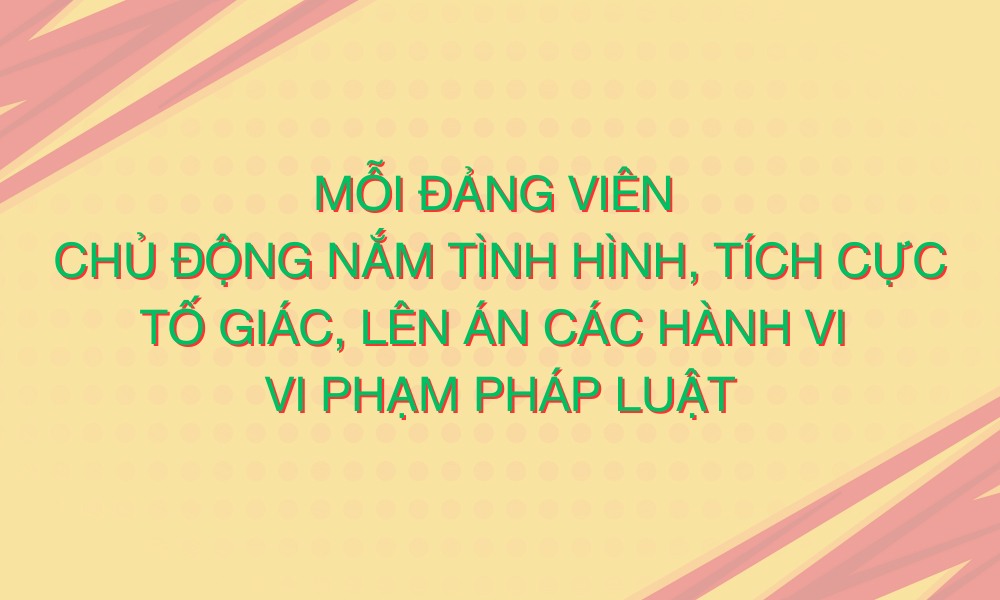 Mỗi đảng viên chủ động nắm tình hình, tích cực tố giác, lên án các hành vi vi phạm pháp luật