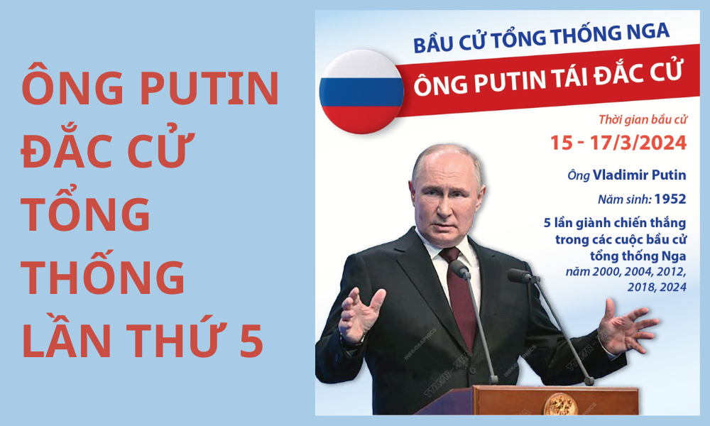 Bầu cử Nga: Ông Vladimir Putin đắc cử Tổng thống lần thứ 5