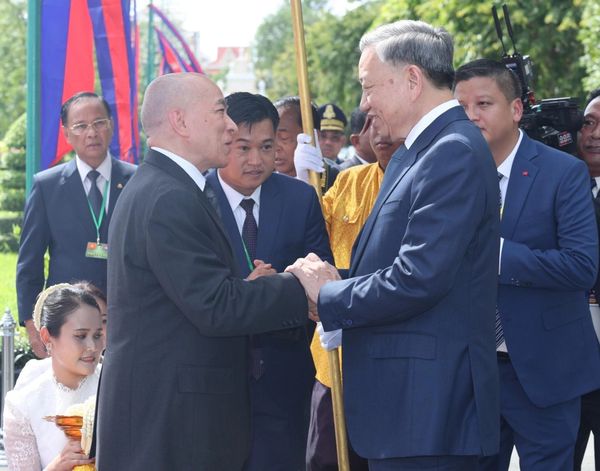 Cambodian King hosts welcome ceremony for Vietnamese State President