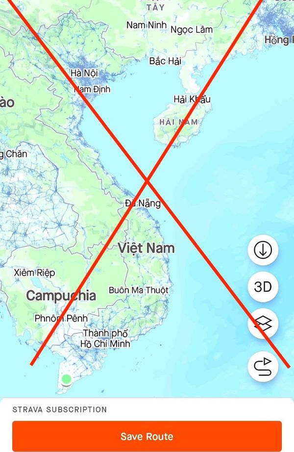 Local sporting communities upset over Strava’s incorrect Vietnam map