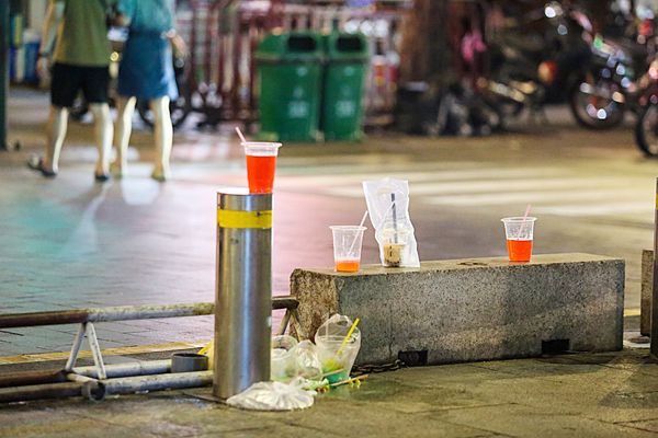 Ho Chi Minh City pedestrian street burdened by litter