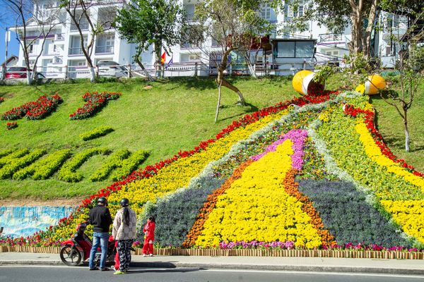 Da Lat enchants tourists with flower streets to mark 130th anniversary