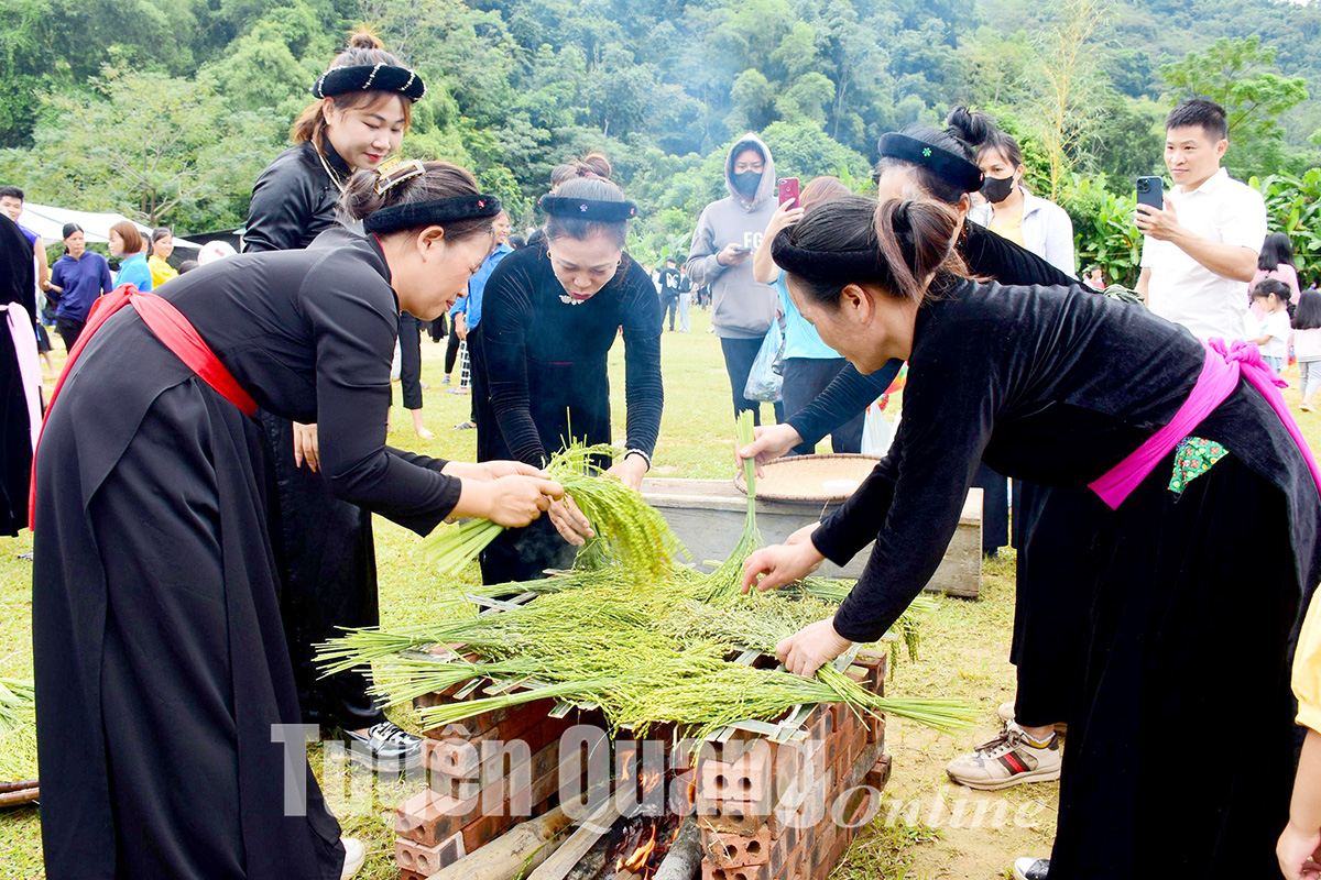 Many activities held in Hong Thai Golden Season Festival and green rice pounding festival