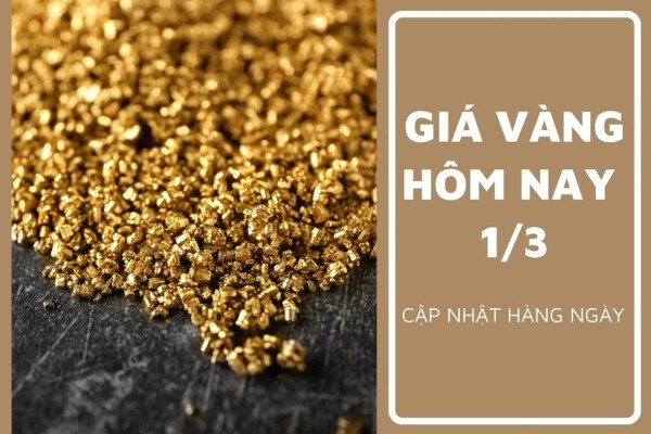 Giá vàng hôm nay 1/3: Vàng SJC tăng 100.000 đồng/lượng